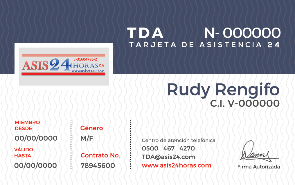 Tarjeta de Asistencia 24 plan básico