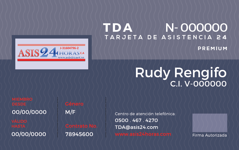 Tarjeta de Asistencia 24 plan básico